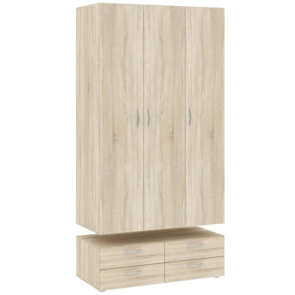 Meble Dla Dzieci|Meble Młodzieżowe>INTER MEBLE Szafa do sypialni trzydrzwiowa z drążkiem BARENA dąb sonoma