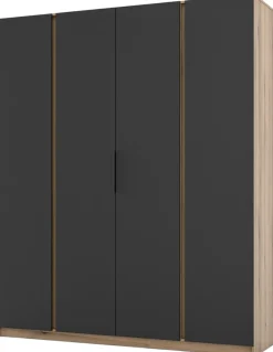 Szafy Młodzieżowe|Szafy Otwierane>Lempert Szafa do sypialni z drążkiem i półkami 200 cm KARAT dąb evoke