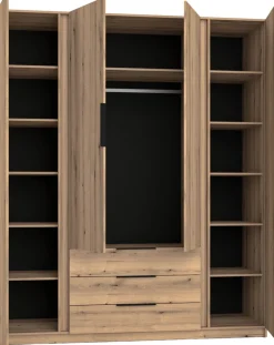 Szafy Młodzieżowe|Szafy Otwierane>Lempert Szafa do sypialni z półkami i szufladami KARAT 200 cm