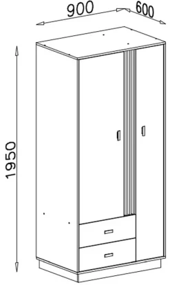Szafy Dwudrzwiowe|Szafy Młodzieżowe></noscript>MEBLAR Szafa dwudrzwiowa 90 cm AGRA