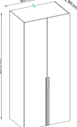 Garderoby|Szafy Modułowe></noscript>MEBLOSIEK Szafa dwudrzwiowa do przedpokoju 110 cm BARCELI dąb barista