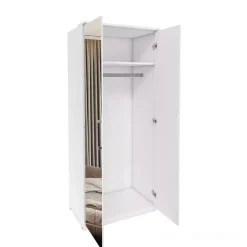 Szafy Dwudrzwiowe|Szafy Młodzieżowe>Helvetia Szafa dwudrzwiowa z lustrem SIERRA połysk biały