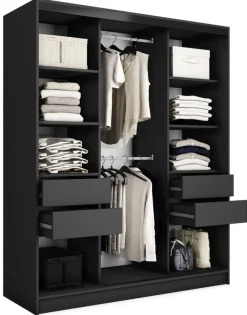 Szafy Trzydrzwiowe|Szafy Do Przedpokoju>BROMARKT Szafa garderoba przesuwna z lamelami LOFT 150 cm