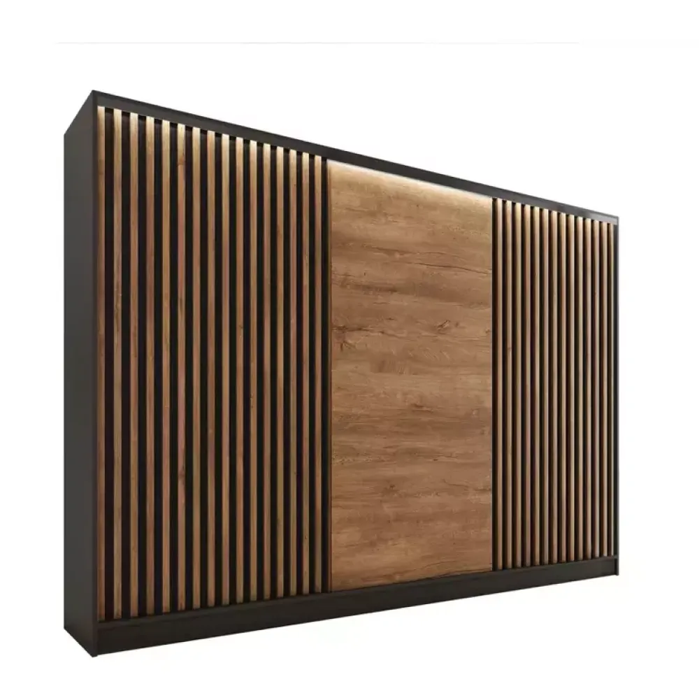 Szafy Przesuwne|Zestawy Mebli Do Przedpokoju>BROMARKT Szafa garderoba z lamelami LOFT 280 cm lefkas