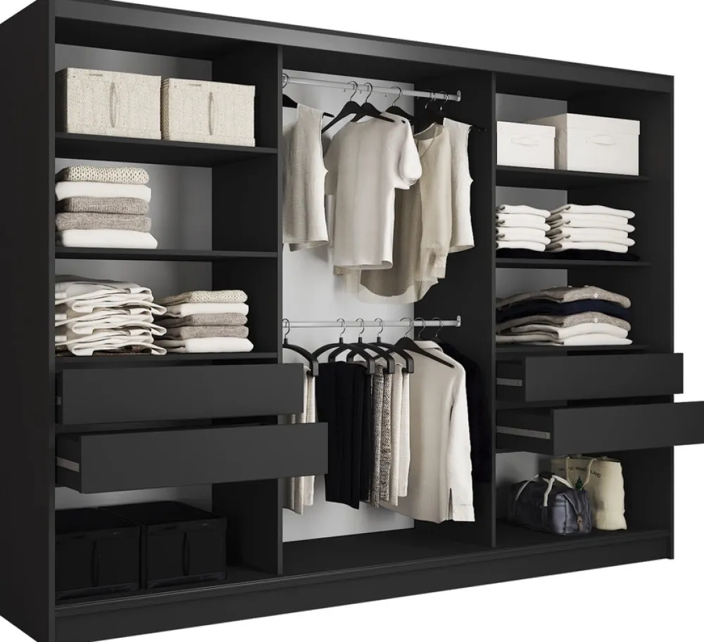 Szafy Przesuwne|Zestawy Mebli Do Przedpokoju>BROMARKT Szafa garderoba z lamelami LOFT 280 cm lefkas