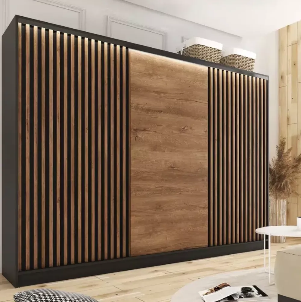 Szafy Przesuwne|Zestawy Mebli Do Przedpokoju>BROMARKT Szafa garderoba z lamelami LOFT 280 cm lefkas