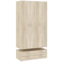 Szafy Modułowe|Szafy Trzydrzwiowe></noscript>INTER MEBLE Szafa modułowa 110 cm do sypialni trzydrzwiowa z drążkiem BARENA dąb sonoma