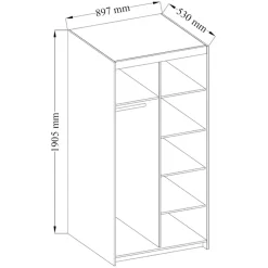Garderoby|Meble Młodzieżowe></noscript>Lempert Szafa modułowa do salonu dwudrzwiowa KUBA dąb sonoma