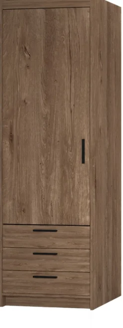Zestawy Mebli Do Przedpokoju|Szafy Modułowe>Lempert Szafa modułowa jednodrzwiowa z półkami i szufladami 60 cm KUBA dąb lefkas