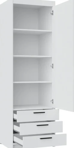 Zestawy Mebli Do Przedpokoju|Szafy Modułowe>Lempert Szafa modułowa jednodrzwiowa z półkami i szufladami 60 cm KUBA dąb lefkas