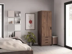Zestawy Mebli Do Przedpokoju|Szafy Modułowe></noscript>Lempert Szafa modułowa jednodrzwiowa z półkami i szufladami 60 cm KUBA dąb lefkas