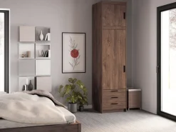 Zestawy Mebli Do Przedpokoju|Szafy Modułowe></noscript>Lempert Szafa modułowa jednodrzwiowa z półkami i szufladami 60 cm KUBA dąb lefkas