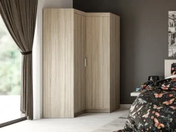 Meble Dla Dzieci|Zestawy Mebli Do Przedpokoju></noscript>Lempert Szafa modułowa narożna z półkami i drążkiem na wieszaki 98x98 cm KUBA dąb sonoma