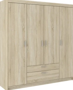 Garderoby|Meble Młodzieżowe>Lempert Szafa modułowa uchylna 176 cm do przedpokoju z szufladami KUBA dąb sonoma