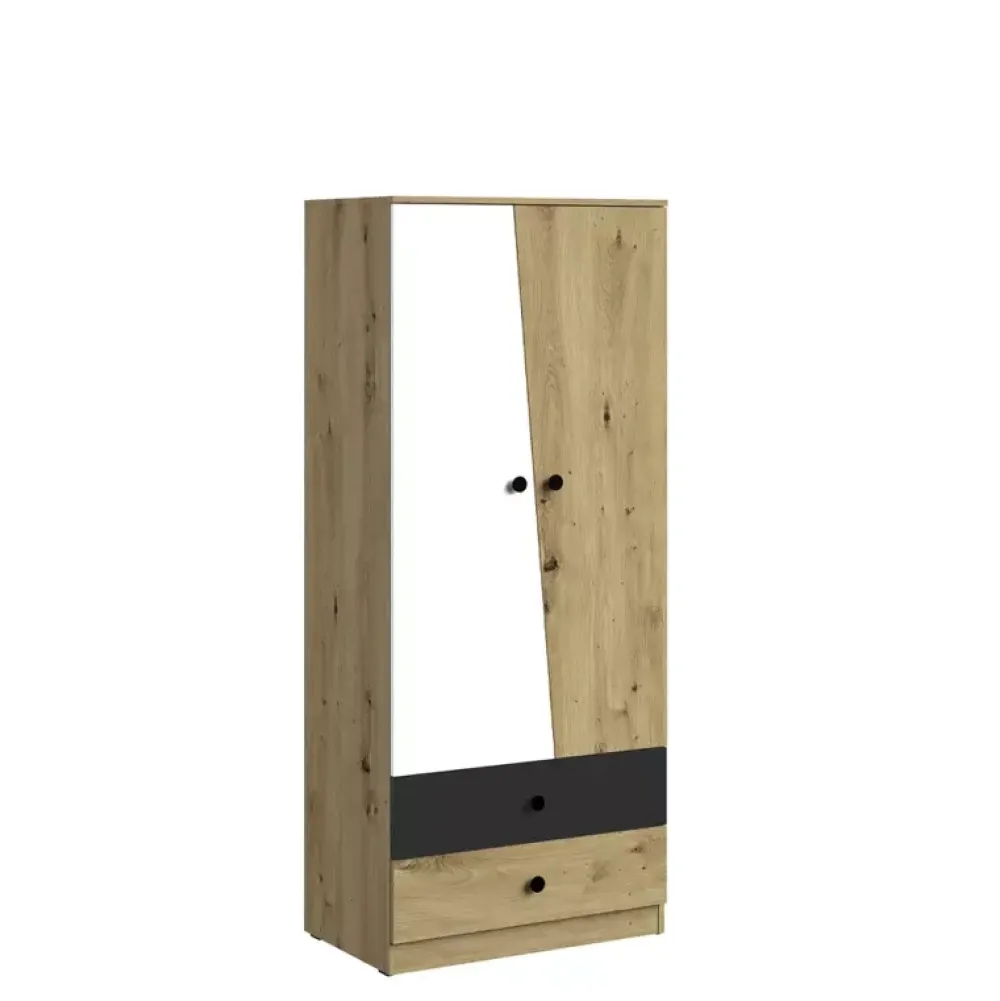 Zestawy Mebli Młodzieżowych|Szafy Dwudrzwiowe>DOMEL Szafa młodzieżowa 80cm szuflady MONACO