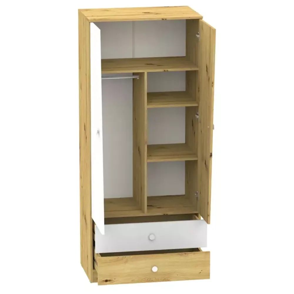 Zestawy Mebli Młodzieżowych|Szafy Dwudrzwiowe>DOMEL Szafa młodzieżowa 80cm szuflady MONACO