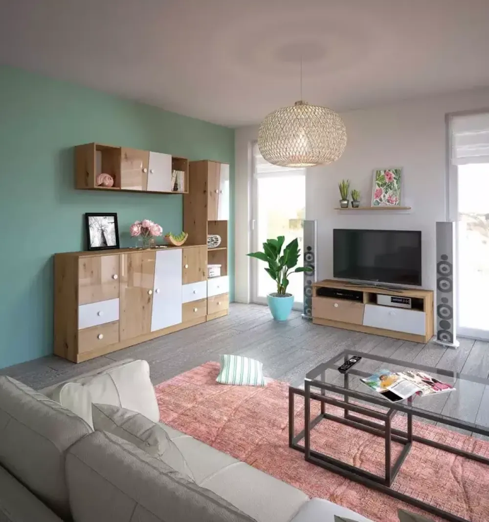 Zestawy Mebli Młodzieżowych|Szafy Dwudrzwiowe>DOMEL Szafa młodzieżowa 80cm szuflady MONACO