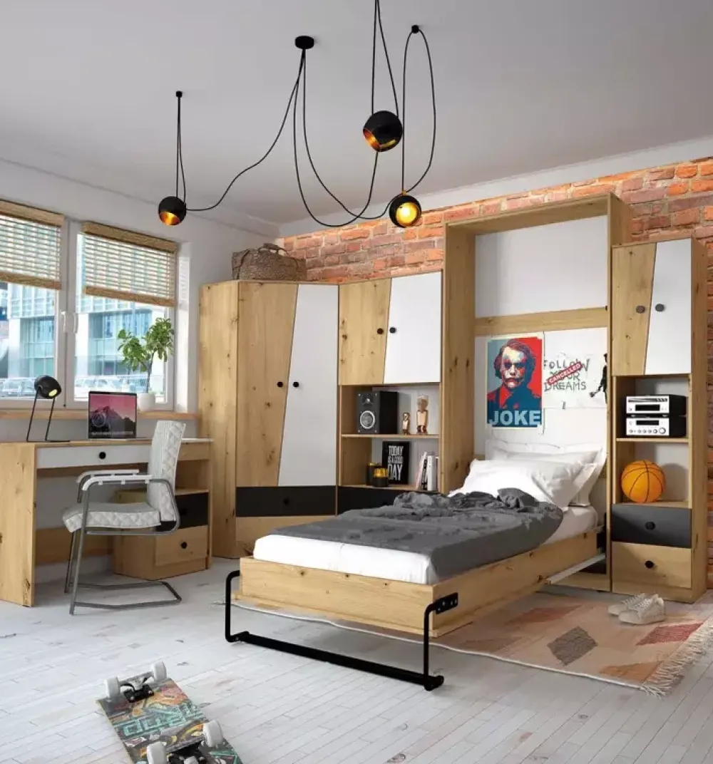 Zestawy Mebli Młodzieżowych|Szafy Dwudrzwiowe>DOMEL Szafa młodzieżowa 80cm szuflady MONACO