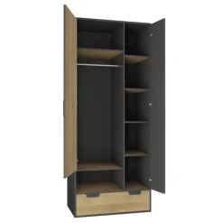 Zestawy Mebli Młodzieżowych|Szafy Dwudrzwiowe>MEBLAR Szafa młodzieżowa z szufladą NELSE