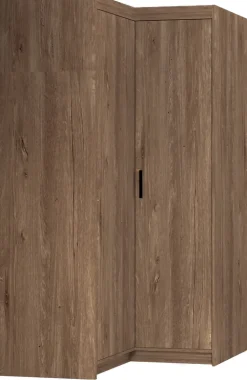 Meble Dla Dzieci>Lempert Szafa narożna modułowa dwudrzwiowa z półkami i drążkiem 98x98 cm KUBA dąb lefkas