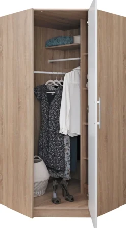 Meble Dla Dzieci|Meble Młodzieżowe>MEBLAR Szafa narożna z drążkami na wieszaki 95 cm SEVAS kaszmir