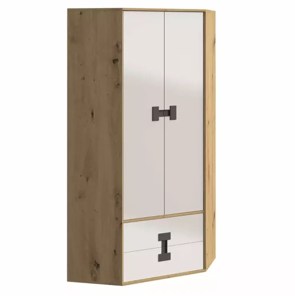 Meble Dla Dzieci|Zestawy Mebli Młodzieżowych>DOMEL Szafa narożna z szufladami Dąb Artisan INDEX