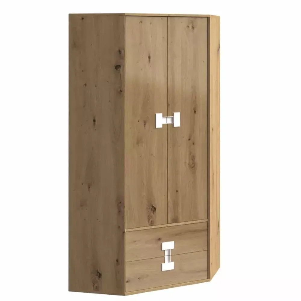 Meble Dla Dzieci|Zestawy Mebli Młodzieżowych>DOMEL Szafa narożna z szufladami Dąb Artisan INDEX