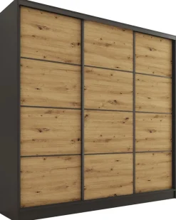 Zestawy Mebli Do Przedpokoju|Szafy Trzydrzwiowe>BROMARKT Szafa przesuwna 180 cm dąb artisan LOFT