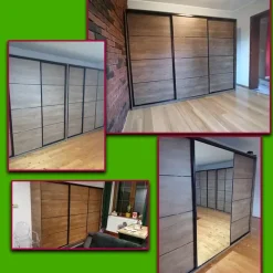 Zestawy Mebli Do Przedpokoju|Szafy Trzydrzwiowe></noscript>BROMARKT Szafa przesuwna 200 cm LOFT dąb lefkas