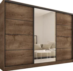 Zestawy Mebli Do Przedpokoju|Szafy Trzydrzwiowe>BROMARKT Szafa przesuwna 250 cm LOFT dąb lefkas