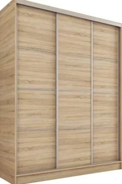 Zestawy Mebli Do Przedpokoju|Szafy Trzydrzwiowe>BROMARKT Szafa przesuwna 150 cm TOP dąb sonoma