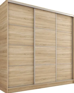 Zestawy Mebli Do Przedpokoju|Szafy Trzydrzwiowe>BROMARKT Szafa przesuwna 200 cm TOP dąb sonoma