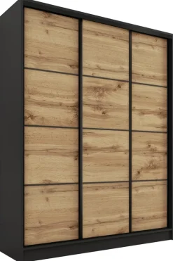 Zestawy Mebli Do Przedpokoju|Szafy Trzydrzwiowe>BROMARKT Szafa przesuwna 150 cm dąb wotan LOFT