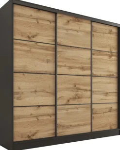 Zestawy Mebli Do Przedpokoju|Szafy Trzydrzwiowe>BROMARKT Szafa przesuwna 180 cm dąb wotan LOFT