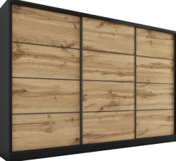 Zestawy Mebli Do Przedpokoju|Szafy Trzydrzwiowe>BROMARKT Szafa przesuwna 280 cm dąb wotan LOFT