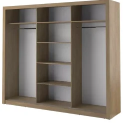 Zestawy Mebli Do Sypialni|Szafy Trzydrzwiowe>lenart. Szafa przesuwna 250 cm do sypialni lustro półki drążki ARTI dąb shetland