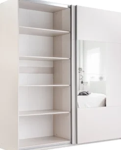 Szafy Dwudrzwiowe|Szafy Z Lustrem>Stolar Szafa przesuwna 203 cm do sypialni garderoby z lustrem BOLTON kaszmir