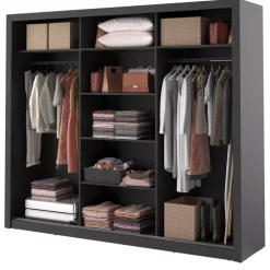 Zestawy Mebli Do Sypialni|Szafy Trzydrzwiowe></noscript>lenart. Szafa przesuwna 250 cm do sypialni z lustrem ARTI czarny