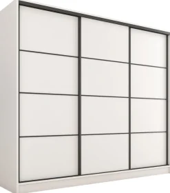 Zestawy Mebli Do Przedpokoju|Szafy Trzydrzwiowe>BROMARKT Szafa przesuwna 200 cm LOFT biały