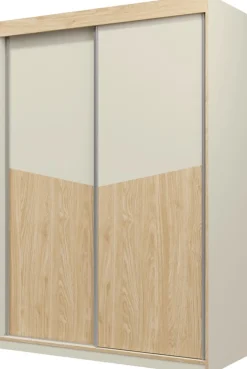 Zestawy Mebli Do Sypialni|Szafy Dwudrzwiowe>JUREK Szafa przesuwna 150 cm nowoczesna AMADEO szary beż
