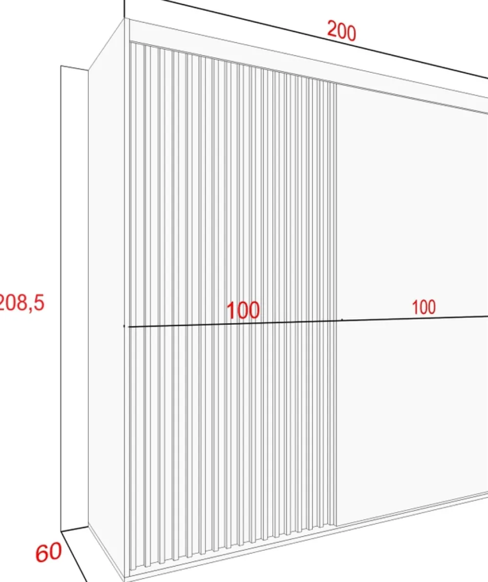 Zestawy Mebli Do Sypialni|Zestawy Mebli Do Salonu>Meblohand Szafa przesuwna 200 cm z lamelami NELGARI