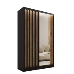 Zestawy Mebli Do Przedpokoju|Szafy Trzydrzwiowe>BROMARKT Szafa przesuwna 120 cm z lustrem LAMEL 3D