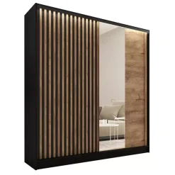 Zestawy Mebli Do Przedpokoju|Szafy Trzydrzwiowe>BROMARKT Szafa przesuwna 180 cm z lustrem LAMEL 3D