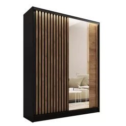 Zestawy Mebli Do Przedpokoju|Szafy Trzydrzwiowe>BROMARKT Szafa przesuwna 150 cm z lustrem LAMEL 3D