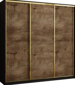 Szafy Trzydrzwiowe|Szafy Do Przedpokoju>BROMARKT Szafa przesuwna 200 cm z szufladami w stylu glamour GOLD NEW