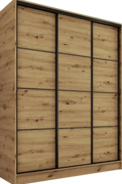 Zestawy Mebli Do Przedpokoju|Szafy Trzydrzwiowe>BROMARKT Szafa przesuwna 150 cm LOFT dąb artisan