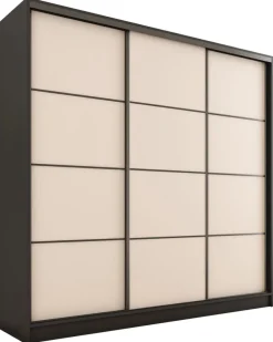 Zestawy Mebli Do Przedpokoju|Szafy Trzydrzwiowe>BROMARKT Szafa przesuwna do przedpokoju 180 cm LOFT beż piaskowy