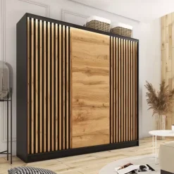 Zestawy Mebli Do Przedpokoju|Szafy Trzydrzwiowe></noscript>BROMARKT Szafa przesuwna do przedpokoju LOFT 200 cm