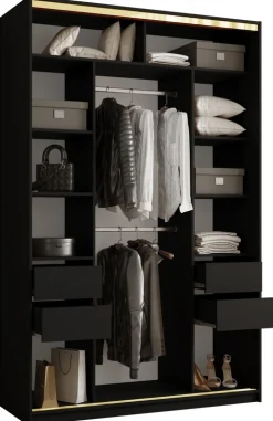 Szafy Trzydrzwiowe|Szafy Przesuwne>BROMARKT Szafa przesuwna do przedpokoju 150 cm GOLD NEW MAX glamour