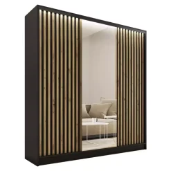 Szafy Trzydrzwiowe|Szafy Do Przedpokoju>BROMARKT Szafa przesuwna do przedpokoju z lustrem LOFT 180 cm artisan